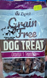 zipet - grain free dog treat - omega 3 trainers 150g