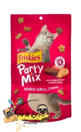 פריסקיז PARTY MIX חטיף לחתול גריל קראנץ 60 גרם