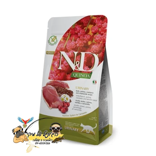 N&D-אן די נטורל דלישס מזון יבש ללא דגנים לחתולים בוגרים ברווז וקינואה (יורנרי) 1.5kg
