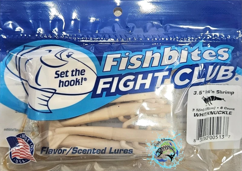 fishbites - fight club 3.5?/8.89cm fightn shrimp white knuckle 6pcs