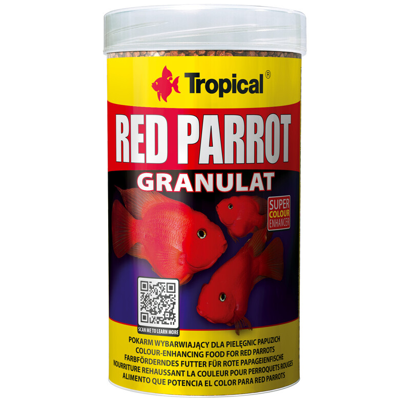 Tropical red parrot granulat 100g/250ml מזון לתוכי מגורען
