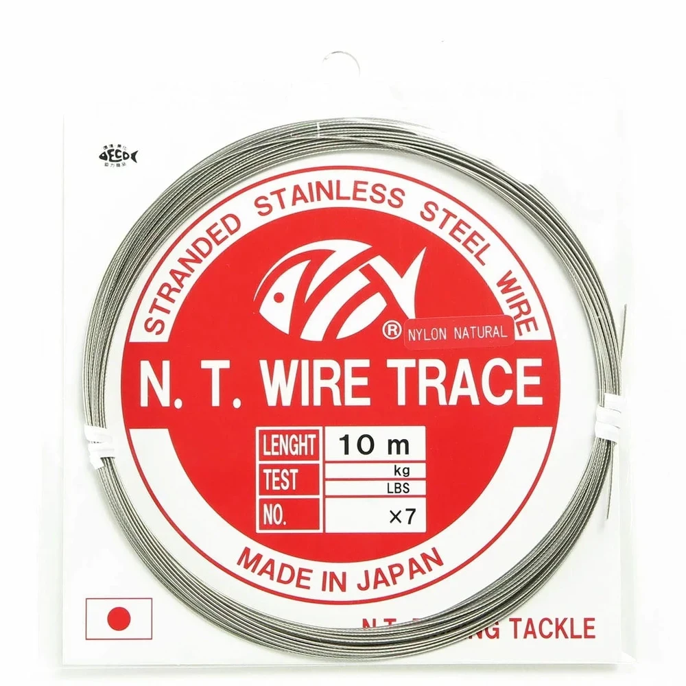NT SWIVEL - NYLON COATED WIRE TRACE 10M (BLACK) 90LB