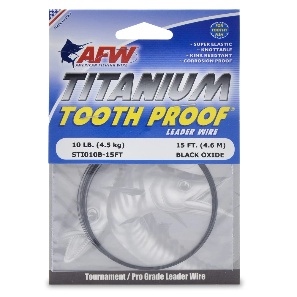 AFW TITANIUM TOOTH PROOF LEADER 15LB 4.6M