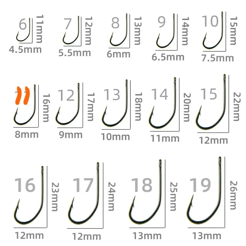 חבילת 100 קרסים מחוזקות מידה 11