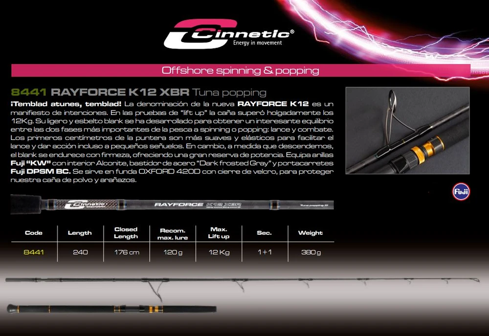 CINNETIC RAYFORCE K12 XBR POPING MAX LURE 120G