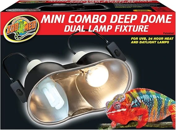 Zoo Med Combo Mini Deep Dome Clamp מתקן בית מנורה 2x14 ס"מ כיפות עמוקות