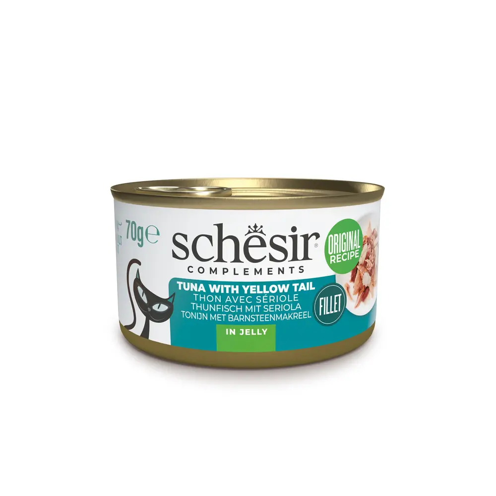 Schesir שזיר מעדן משלים לחתולים טונה עם אינטיאס בגלי 70 גרם