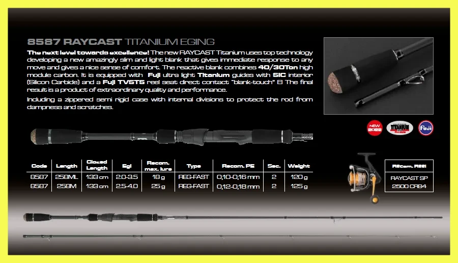 cinnetic - raycast titanium xbr eging 258m 2.5-4.0