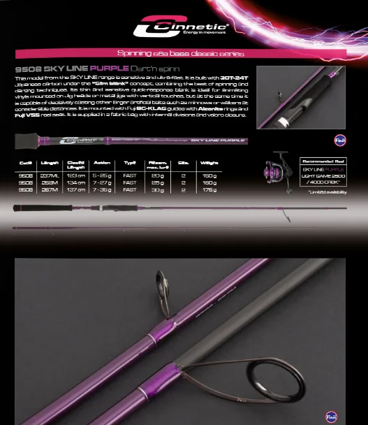cinnetic - sky line purple dartn spinn 7-35g/2.67m - 9508-267M