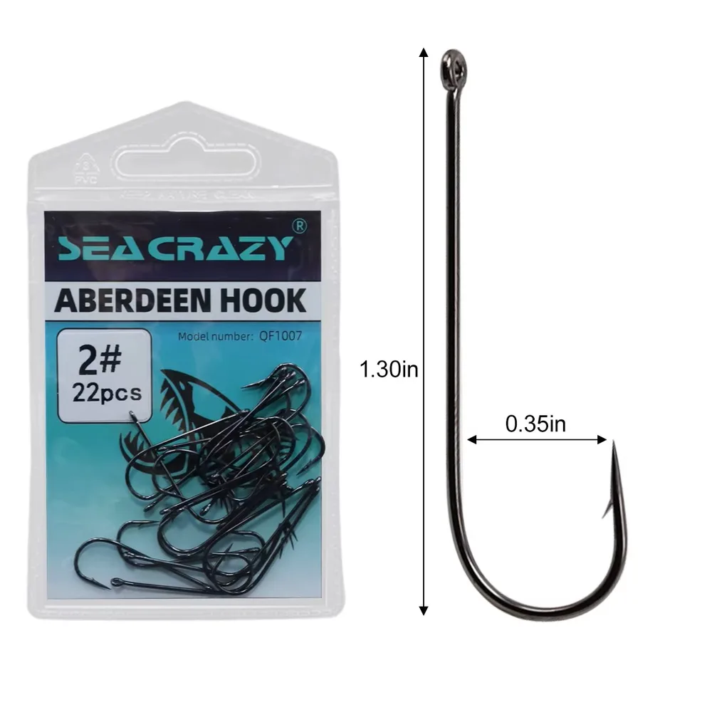 SEA CRAZY ABERDEEN HOOK #2 18PCS