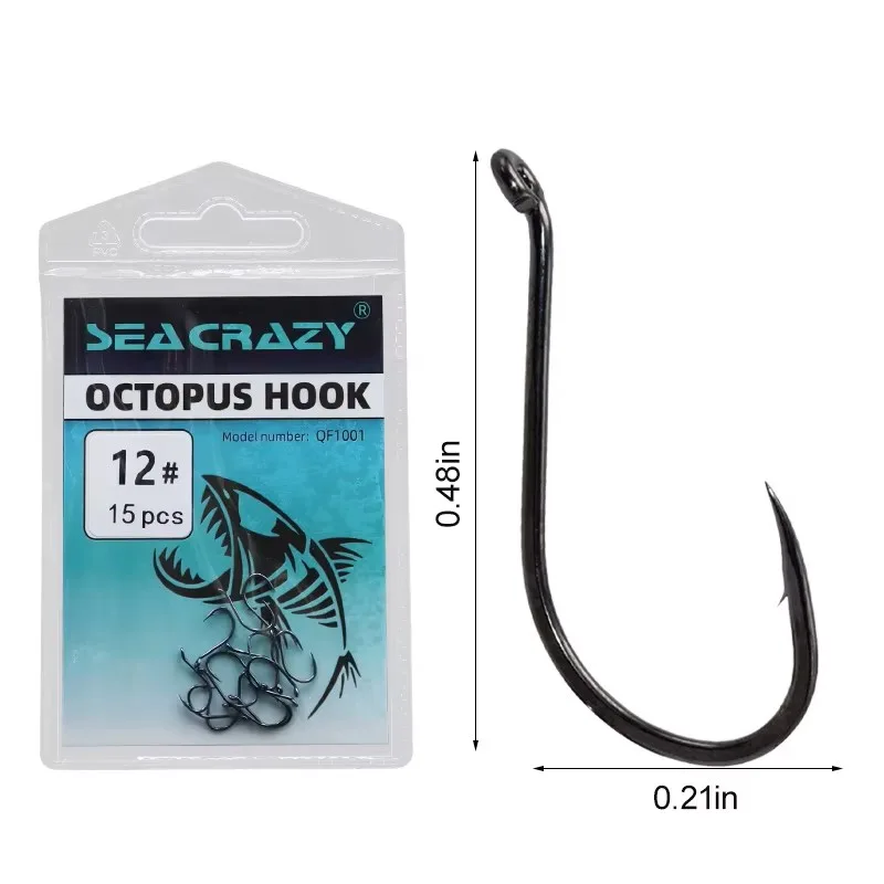 SEA CRAZY OCTOPUS HOOK #12 15PCS