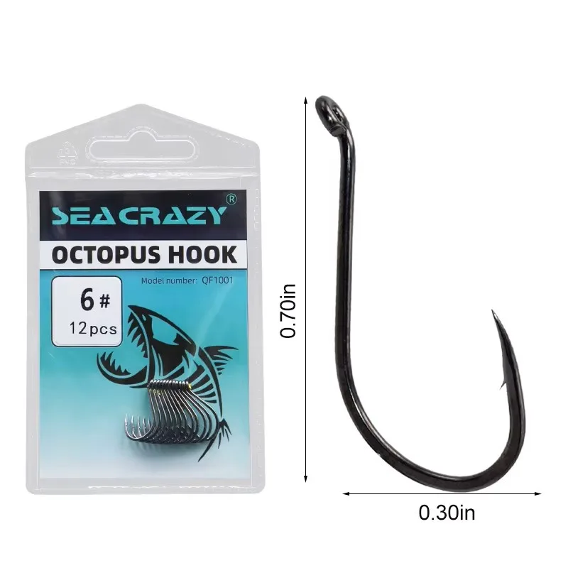 SEA CRAZY OCTOPUS HOOK #6 12PCS