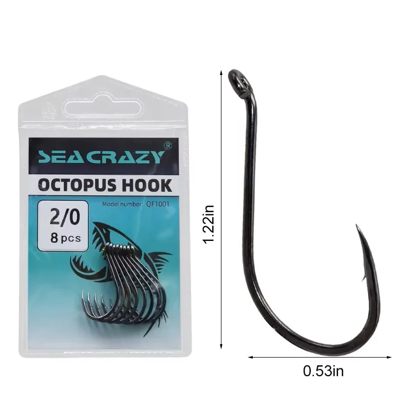 SEA CRAZY OCTOPUS HOOK #2/0 8PCS