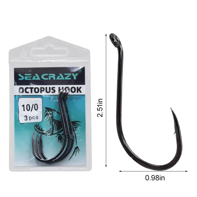 SEA CRAZY OCTOPUS HOOK #10/0 4PCS