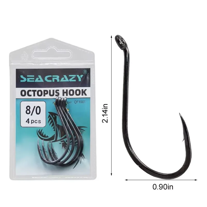 SEA CRAZY OCTOPUS HOOK #8/0 4PCS