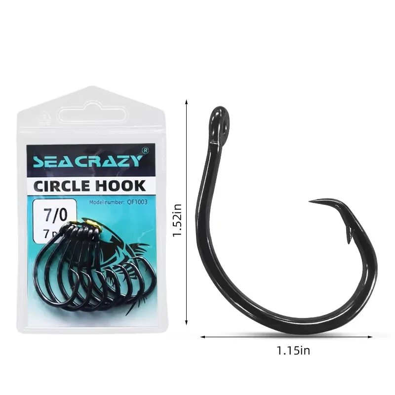SEA CRAZY Carbon Steel Demon Circle #7/0 7PCS