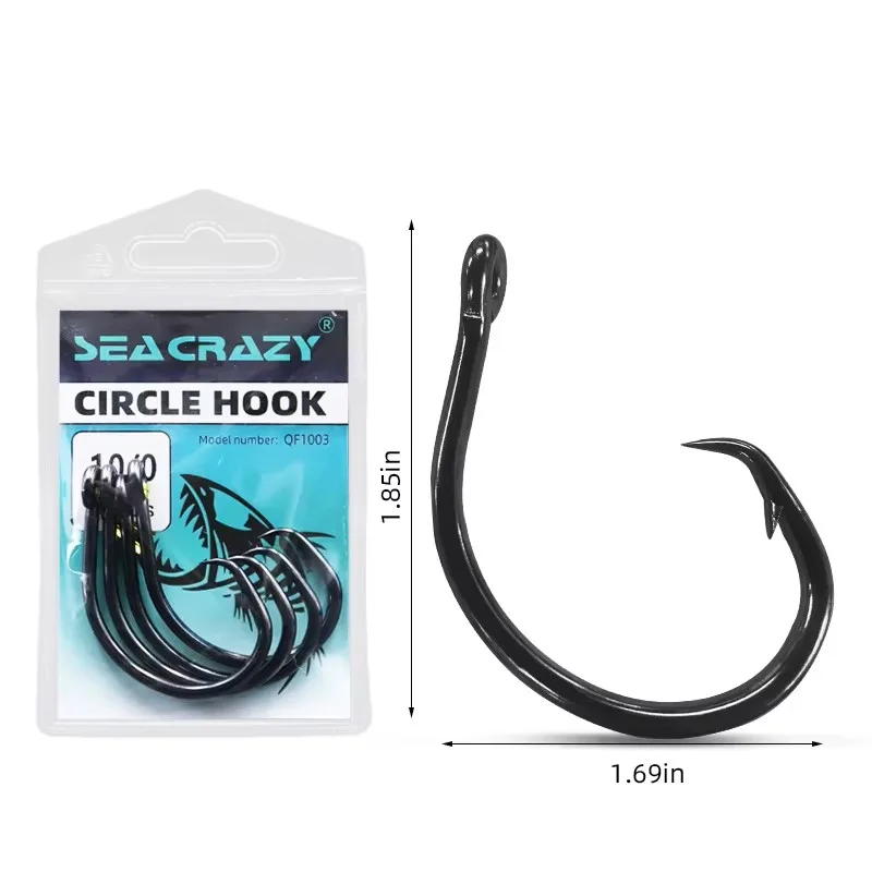 SEA CRAZY Carbon Steel Demon Circle #10/0 4PCS