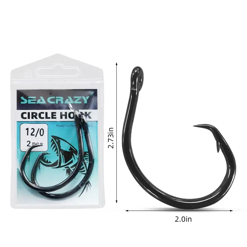 SEA CRAZY Carbon Steel Demon Circle #12/0 2PCS