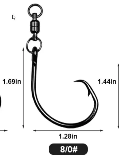 SEA CRAZY CIRCLE+SWIVEL #8/0 3PCS
