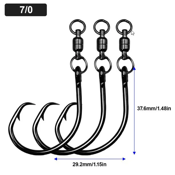 SEA CRAZY CIRCLE+SWIVEL #7/0 3PCS