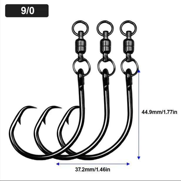 SEA CRAZY CIRCLE+SWIVEL #9/0 3PCS