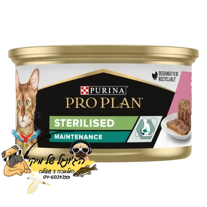 PRO PLAN-פרו פלאן מזון רטוב לחתול לאחר סירוס/עיקור פטה טונה וסלמון 85 גרם