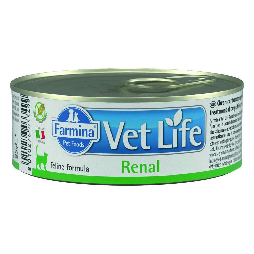 Farmina Vet Life Feline Renal 85 גרם מזון רפואי רטוב לחתולים עם תמיכה בכליות