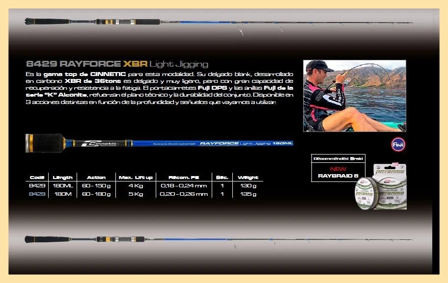 RAYFORCE XBR LIGHT JIGGING 180M 60-180G 8429 1 יחידה