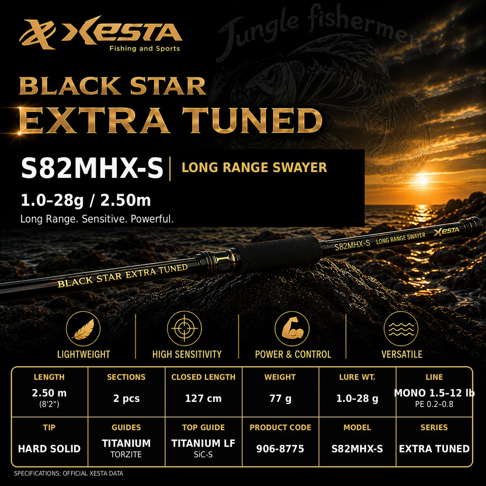 xesta - black star extra tuned s82mhx-s long range swayer 2.5m/1-28g