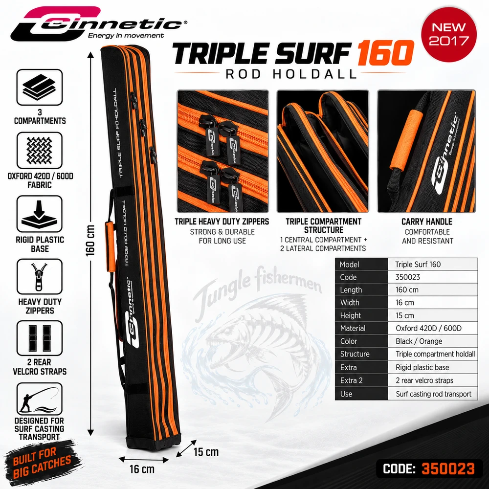 cinnetic - triple surf rod holdall - 350023
