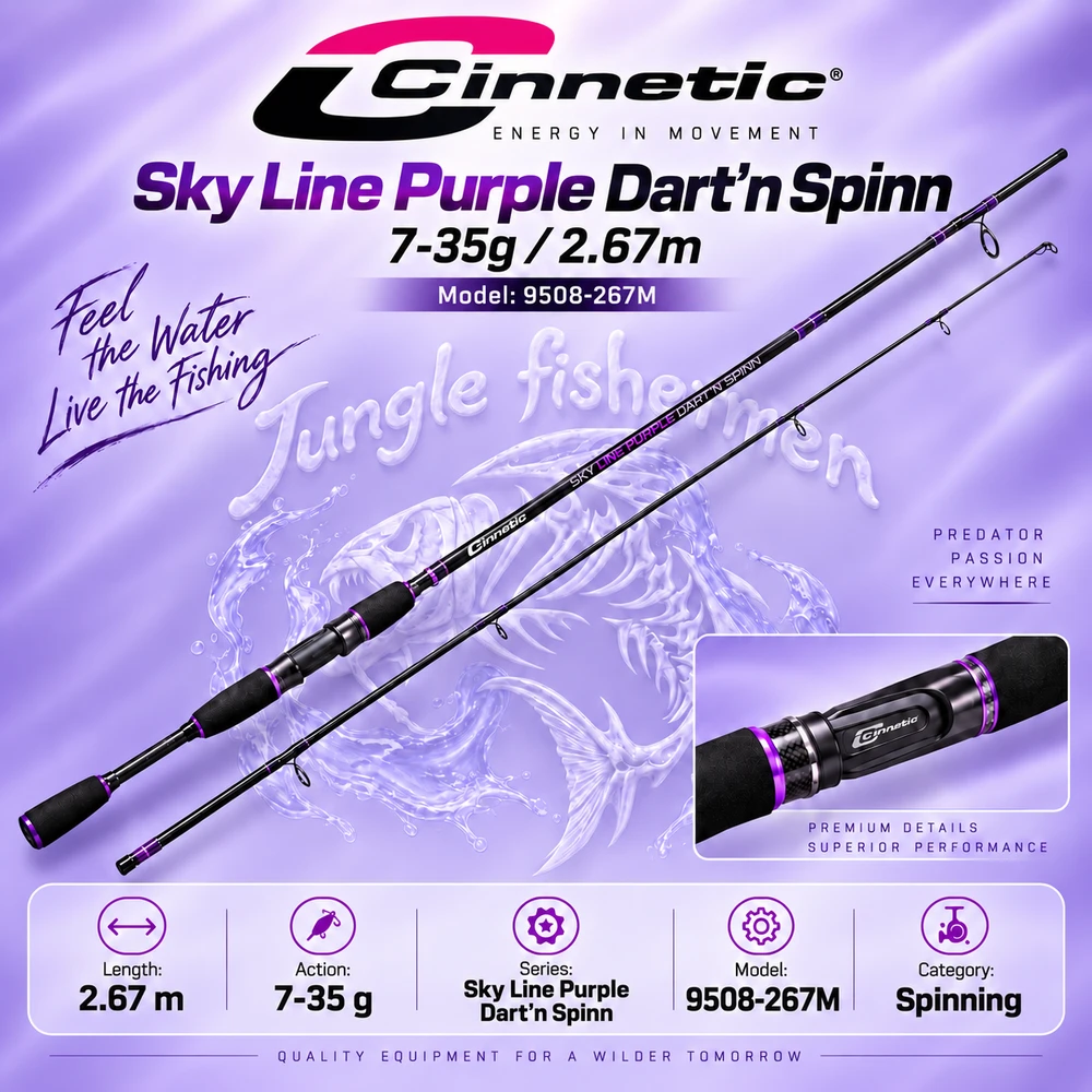 cinnetic - sky line purple dartn spinn 7-35g/2.67m - 9508-267M