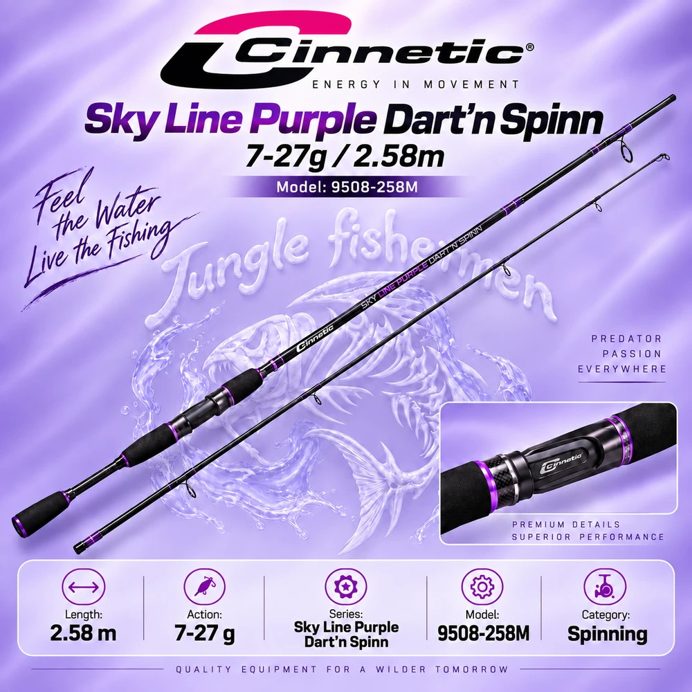 cinnetic - sky line purple dartn spinn 7-27g/2.58m - 9508-258M