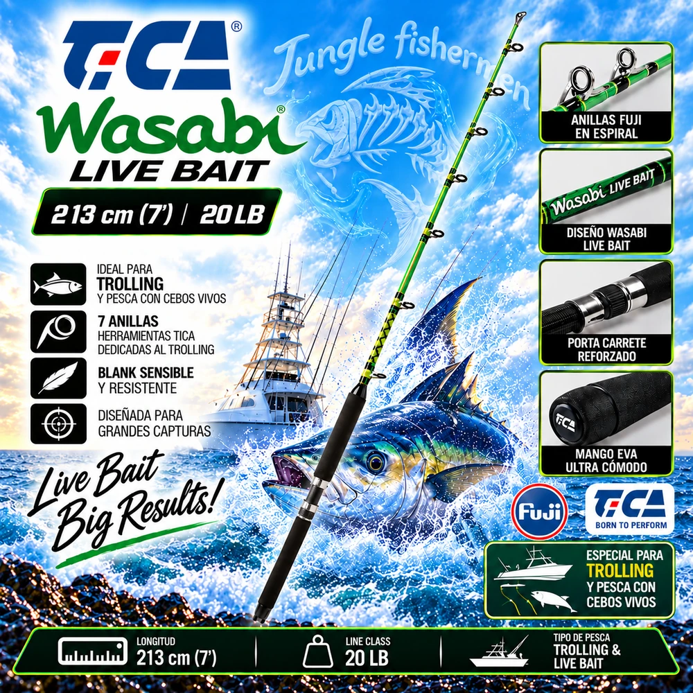 Tica Wasabi Live Bait 213CM 20Lb FUJI