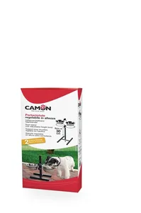 CAMON זוג קערות 16 ס"מ נירוסטה עם מעמד מתכוונן לכלב קטן - 900ml