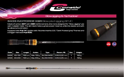 cinnetic - rayforce slow pitch jigging 63-150g - 8439-63/150