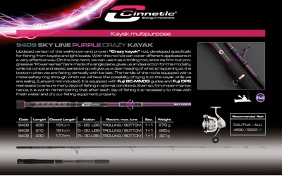 cinnetic - sky line purple crazy kayak 200 5-25lb - 9409