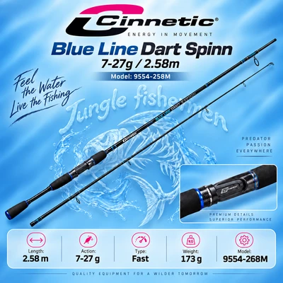 cinnetic - blue line dart spinn 7-27g/2.58m - 9554-258M