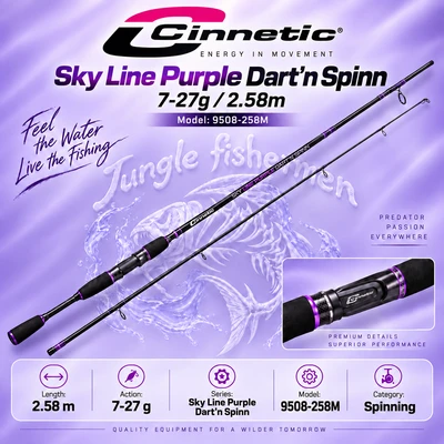 cinnetic - sky line purple dartn spinn 7-27g/2.58m - 9508-258M
