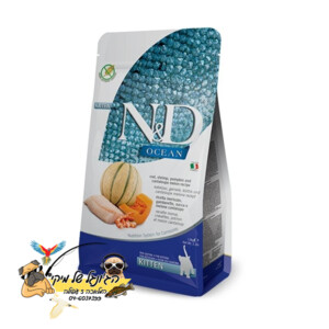 N&D-אן די נטורל דלישס מזון יבש ללא דגנים לחתולים גורים דג קוד שרימפס דלעת מלון 5kg