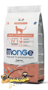 MONGE מונג מזון יבש לחתולים בוגרים סלמון 1.5kg
