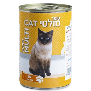 Multicat מולטיקט סופר מזון רטוב פטה לחתול בטעם עוף 400 גרם