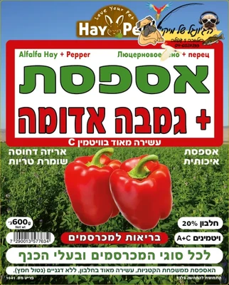היי פט אספסת גמבה+אדומה 600 גרם HAY PET
