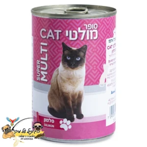 Multicat מולטיקט סופר מזון רטוב פטה לחתול בטעם סלמון 400 גרם