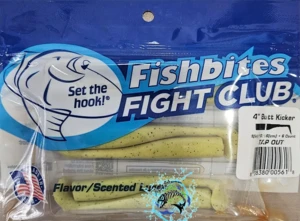 Fishbites Fight Club® 4" Butt Kicker Paddle Tail tap out 4"/10.16cm 6pcs