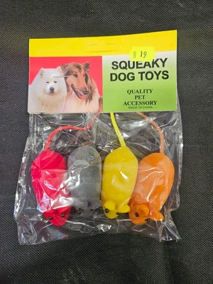 משחק לחתול עכברים צבעונים מצפצפים 4יח