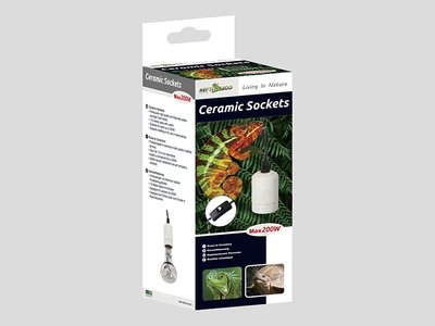 ReptiZoo-בית מנורה קרמי הברגה קשיחה עד 200W