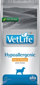 Vet Life Hypoallergenic Fish & Potato - וט לייף היפואלרגני דג ותפו"א מזון יבש רפואי לכלב 12kg