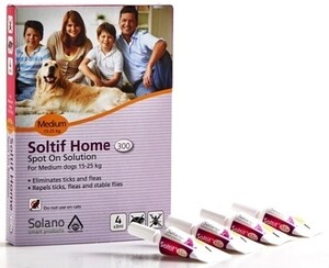 Solano סולאנו סולטיף 4 אמפולות להדברה לכלבים M 15-25kg