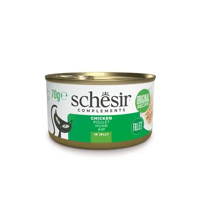 Schesir שזיר מעדן משלים לחתולים עוף בגלי 70 גרם