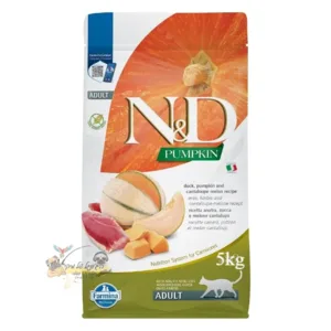 N&D-אן די נטורל דלישס מזון לחתול ללא דגנים ברווז דלעת ומלון 5kg